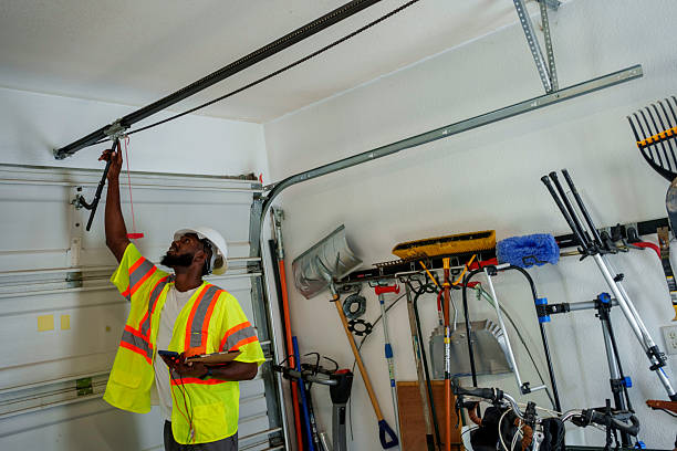 Professional Garage Door Panel Replacement technician working in Polk City, IA